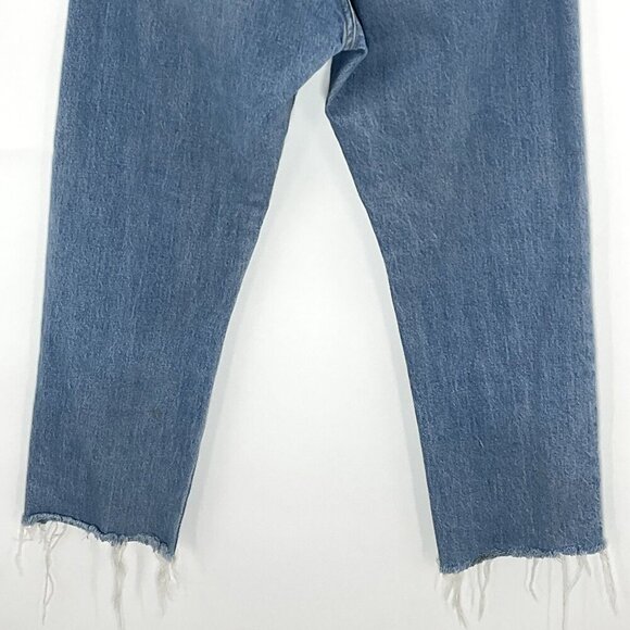 Levis Jeans Women 29 Wedgie Straight Blue Raw Hem Premium Denim - Picture 7 of 14